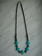 Hematiet ketting met turquoise