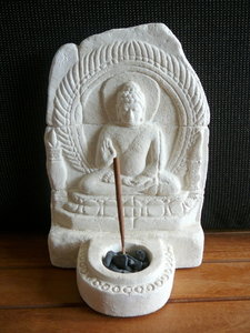 Boeddha wierook-theelichthouder altaar